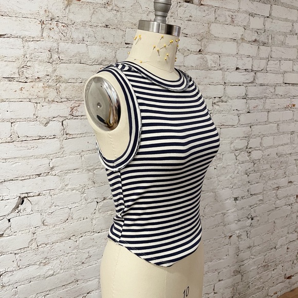 Free People Kate Tee Striped Tank in Navy - Picture 2 of 4